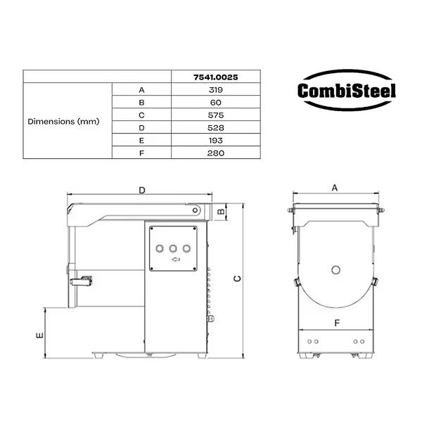 Vleesmenger | RVS | 20kg | 0.55kW (230V) | 319x528x575(h)mm