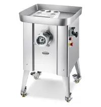 CombiSteel Vlees-/Gehaktmolen | Mes N°32 (Ø320mm) | 500 kg/u | Verwijderbare Kop | 1.5 kW (400V) | Incl. 5 Roosters (Ø0/3/5/9/16mm) | Wielen (Geremd) | 566x520x927(h)mm 