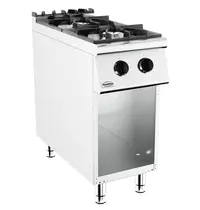 CombiSteel Fornuis | BASE 900 | Gas | 2 Branders (2x 8.5kW) | Waakvlam | Open Onderkast | 400x900x900(h)mm 