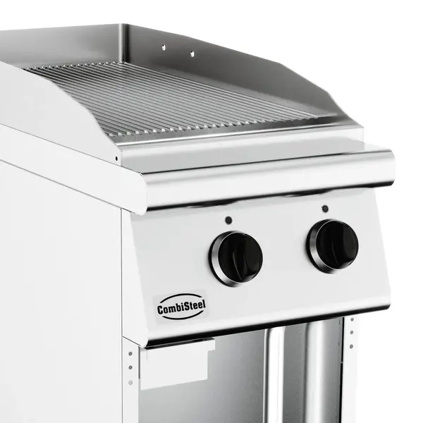 Bak-/Grillplaat | BASE 900 | Elektrisch | Gegroefd Oppervlak 392x670 (RVS) | 50°C/300°C | 6kW (400V) | Open Onderkast | 400x900x900(h)mm