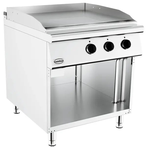 Bak-/Grillplaat | BASE 900 | Elektrisch | Glad Oppervlak 792x670 (RVS) | 50°C/300°C | 12kW (400V) | Open Onderkast | 800x900x900(h)mm