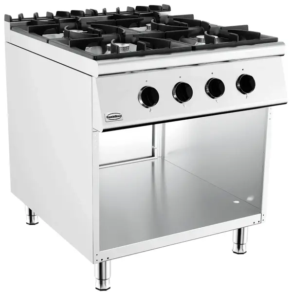 Fornuis | BASE 900 | Gas | 4 Branders (4x 8.5kW) | Waakvlam | Open Onderkast | 800x900x900(h)mm