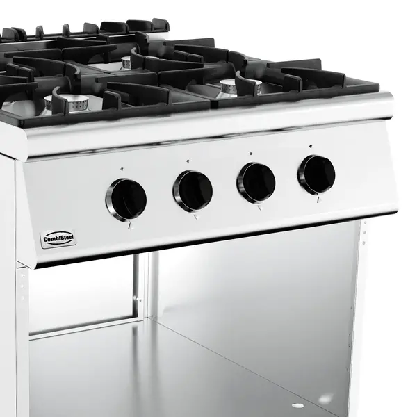 Fornuis | BASE 900 | Gas | 4 Branders (4x 8.5kW) | Waakvlam | Open Onderkast | 800x900x900(h)mm