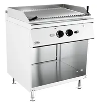 CombiSteel Lavasteengrill | BASE 900 | Gas | Oppervlak 760x700 (RVS) | 18kW | Piëzo Ontsteking | Open Onderkast | 800x900x900(h)mm 