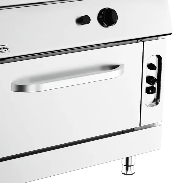 Doorkookplaat + Oven | BASE 900 | Gas | 1 Brander (5kW) + 2/1 GN Oven (6kW) | Waakvlam/Piëzo | 800x900x900(h)mm