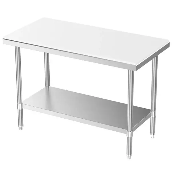 Snijwerktafel | RVS/Polyethyleen | Bodemschap | Diepte 700 | Hoogte 850 | Breedte 700-1200 | Zelfmontage