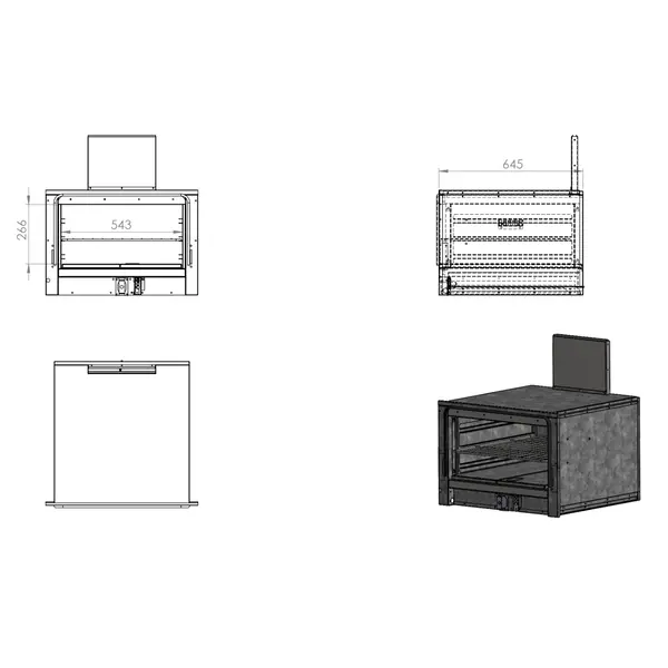 Fornuis + Oven | BASE 900 | Elektrisch | 4 Kookpunten + 2/1 GN Oven | 18kW (400V) | 800x900x900(h)mm