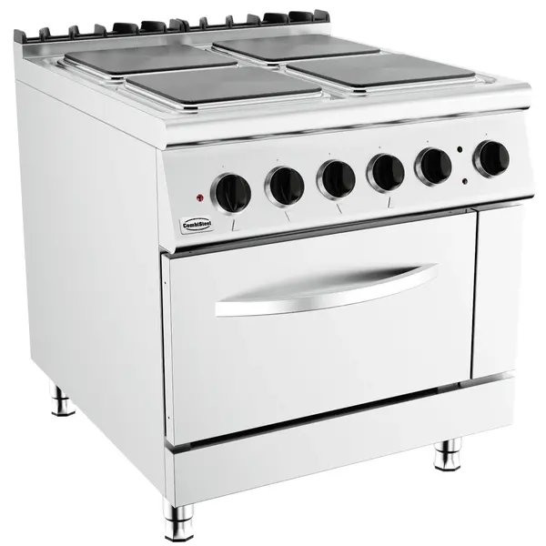 Fornuis + Oven | BASE 900 | Elektrisch | 4 Kookpunten + 2/1 GN Oven | 18kW (400V) | 800x900x900(h)mm