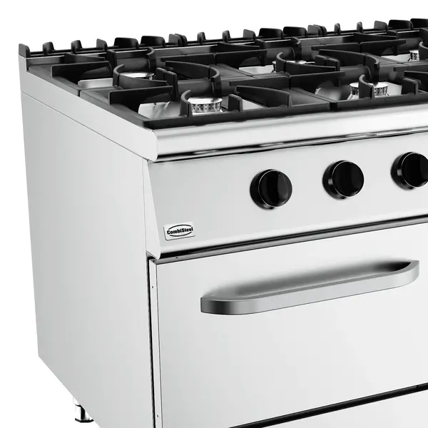 Fornuis + 2 Ovens | BASE 900 | Gas | 8 Branders (8x 8.5kW) + 2/1 GN Ovens (2x 6kW) | Waakvlam/Piëzo | 1600x900x900(h)mm