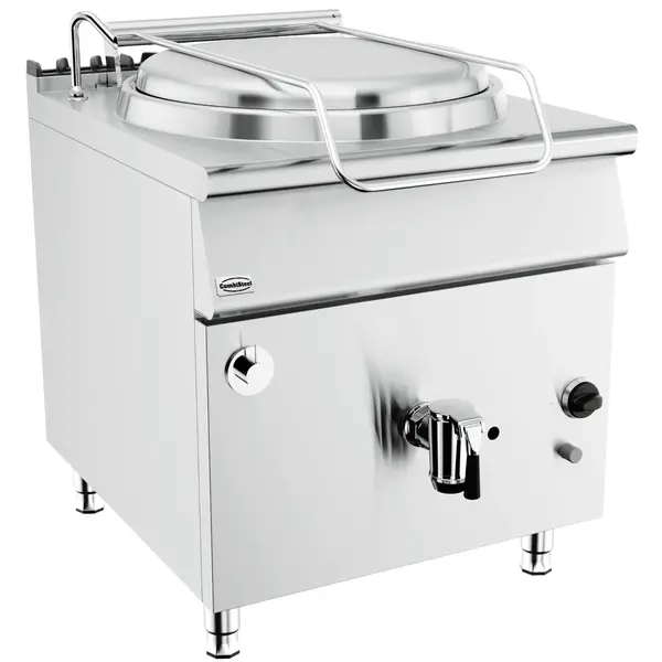 Kookketel | BASE 900 | Gas | 150L | 60ºC/180ºC | Directe Verhitting | 20kW | Piëzo Ontsteking | Vulkraan (Warm/Koud) + Aftapkraan | 800x900x900(h)mm
