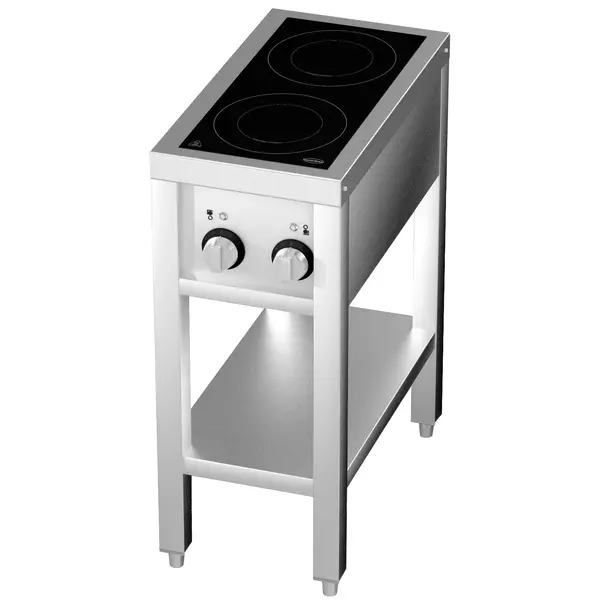 Inductiefornuis | 2 Kookpunten | 7kW (400V) | Open Onderstel | 355x655x875(h)mm