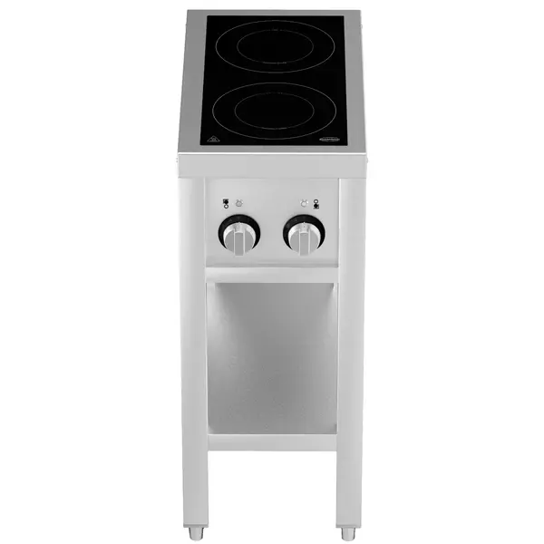 Inductiefornuis | 2 Kookpunten | 7kW (400V) | Open Onderstel | 355x655x875(h)mm
