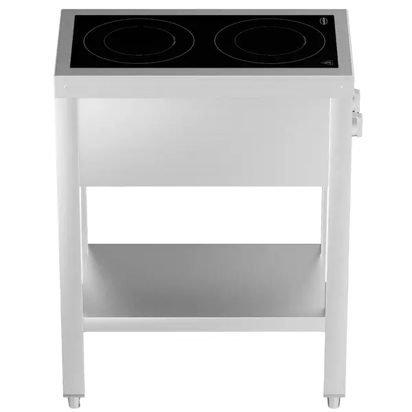 Inductiefornuis | 2 Kookpunten | 7kW (400V) | Open Onderstel | 355x655x875(h)mm