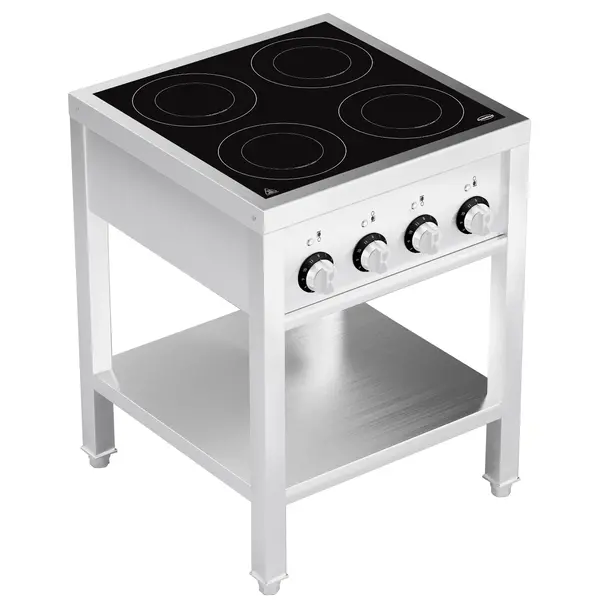 Inductiefornuis | 4 Kookpunten | 14kW (400V) | Open Onderstel | 655x655x875(h)mm