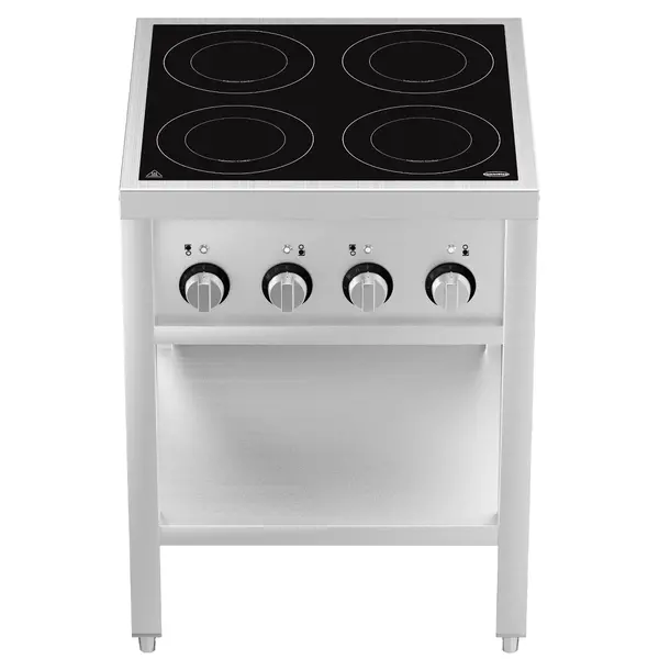 Inductiefornuis | 4 Kookpunten | 14kW (400V) | Open Onderstel | 655x655x875(h)mm