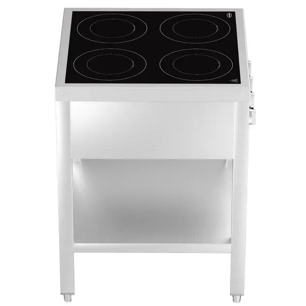 Inductiefornuis | 4 Kookpunten | 14kW (400V) | Open Onderstel | 655x655x875(h)mm