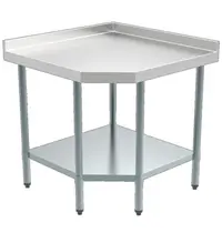 CombiSteel Hoekwerktafel | RVS | Bodemschap | Achteropstand | Zelfmontage | 900x700x850(h)mm 