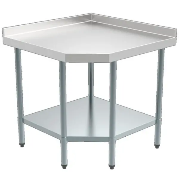 Hoekwerktafel | RVS | Bodemschap | Achteropstand | Zelfmontage | 900x700x850(h)mm
