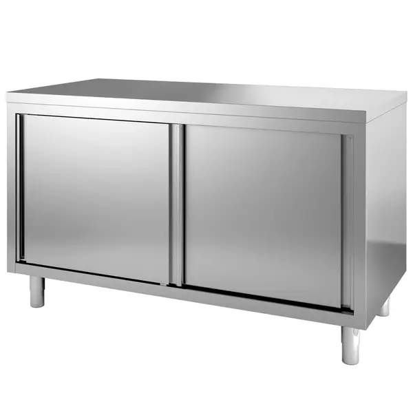 Werkbank | PRIME | RVS | Schuifdeuren | Diepte 600 | Hoogte 850 | Breedte 1200-2000
