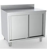 CombiSteel Werkbank | ESSENTIAL | RVS | Schuifdeuren | Diepte 700 | Hoogte 850 | Breedte 1000-2000 | Achteropstand 