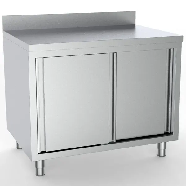 Werkbank | ESSENTIAL | RVS | Schuifdeuren | Diepte 700 | Hoogte 850 | Breedte 1000-2000 | Achteropstand