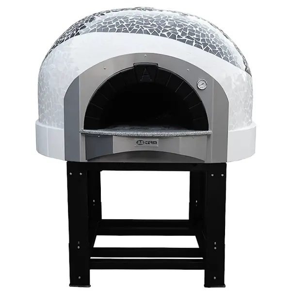 Pizzaoven | SERIE DK (MOSAIC WAVE) | Hout | 4x Ø30cm | Div. Kleuren/Designs | Incl. Onderstel | 1450x1670x2050(h)mm
