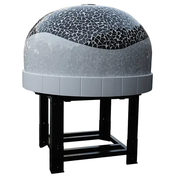 Pizzaoven | SERIE DK (MOSAIC WAVE) | Hout | 4x Ø30cm | Div. Kleuren/Designs | Incl. Onderstel | 1450x1670x2050(h)mm
