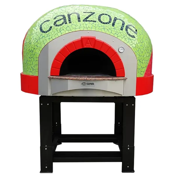 Pizzaoven | SERIE DK (MOSAIC WAVE) | Hout | 4x Ø30cm | Div. Kleuren/Designs | Incl. Onderstel | 1450x1670x2050(h)mm