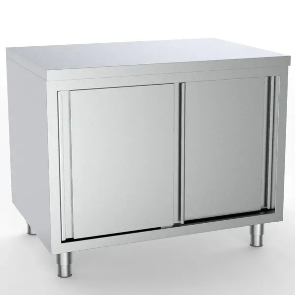 Werkbank | ESSENTIAL | RVS | Schuifdeuren | Diepte 600 | Hoogte 850 | Breedte 1000-2000