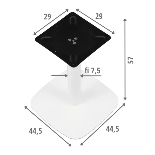 Tafelonderstel | PAXXA | Laag Model | Staal | Wit | 445x445x570(h)mm
