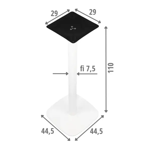 Tafelonderstel | PAXXA | Hoog Model | Staal | Wit | 445x445x1100(h)mm