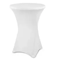 Luxus Tafelhoes | Statafel Ø800mm | Polyester/Elastaan | Wit | Ø800x1090(h)mm 