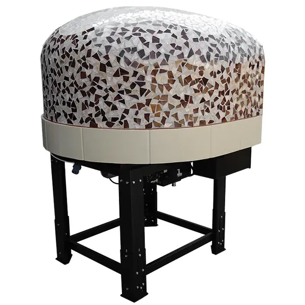 Roterende Pizzaoven | SERIE DRK (MOSAIC) | Hout | 4x Ø30cm | 230V | Div. Kleuren/Designs | Incl. Onderstel | 1450x1520x1860(h)mm