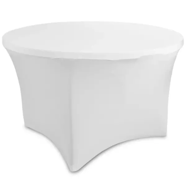 Tafelhoes | Inklapbare Tafel Ø1220mm | Polyester/Elastaan | Wit | Ø1220x730(h)mm