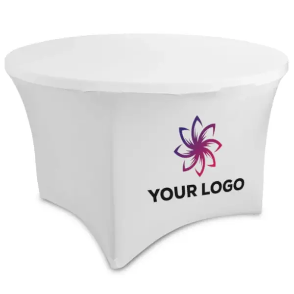 Tafelhoes | Inklapbare Tafel Ø1220mm | Polyester/Elastaan | Wit | Ø1220x730(h)mm