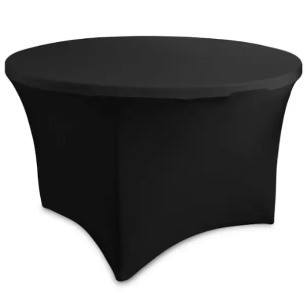 Tafelhoes | Inklapbare Tafel Ø1220mm | Polyester/Elastaan | Zwart | Ø1220x730(h)mm