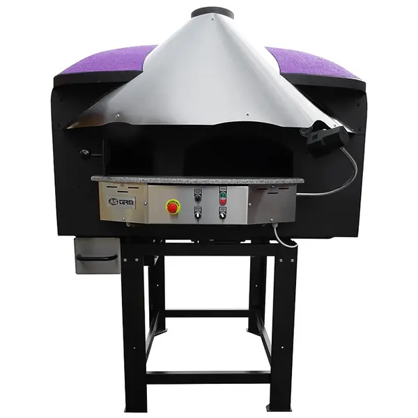 Roterende Pizzaoven | SERIE DRK (SILICONE) | Hout | 4x Ø30cm | 230V | Div. Kleuren | Incl. Onderstel | 1450x1520x1860(h)mm