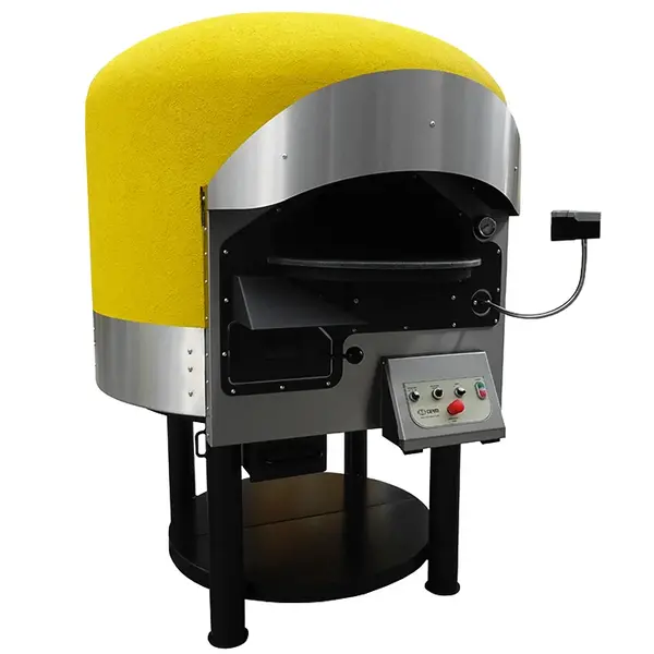 Roterende Pizzaoven | SERIE DRK (SILICONE) | Hout | 6x Ø30cm | 230V | Div. Kleuren | Incl. Onderstel | 1470x1700x2000(h)mm