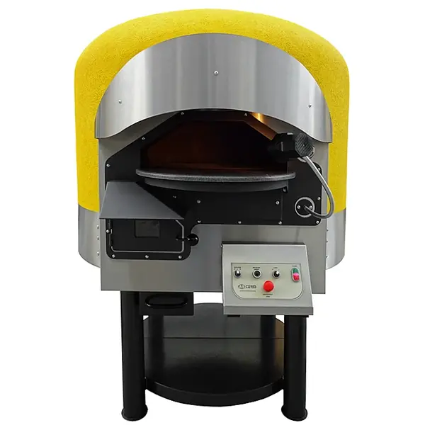 Roterende Pizzaoven | SERIE DRK (SILICONE) | Hout | 6x Ø30cm | 230V | Div. Kleuren | Incl. Onderstel | 1470x1700x2000(h)mm