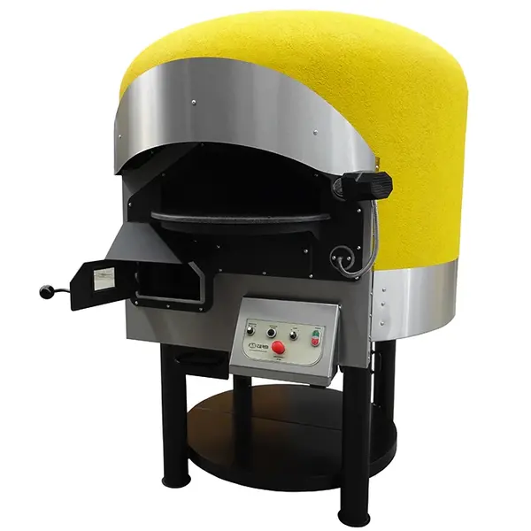 Roterende Pizzaoven | SERIE DRK (SILICONE) | Hout | 6x Ø30cm | 230V | Div. Kleuren | Incl. Onderstel | 1470x1700x2000(h)mm