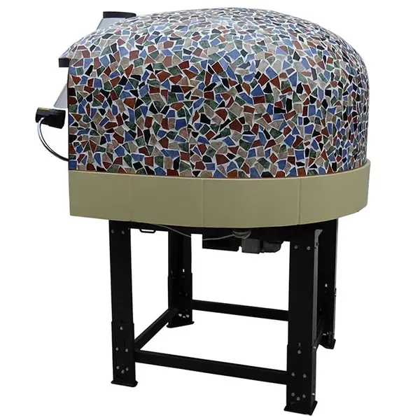 Roterende Pizzaoven | SERIE DRK (MOSAIC) | Hout | 9x Ø30cm | 230V | Div. Kleuren/Designs | Incl. Onderstel | 1960x2150x2050(h)mm