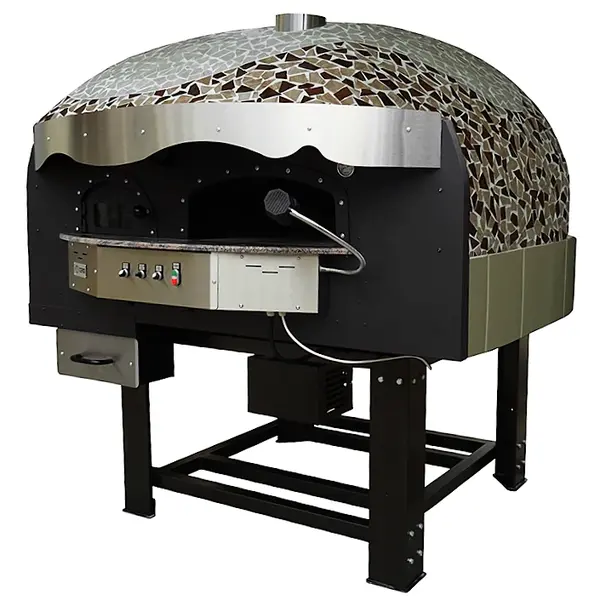 Roterende Pizzaoven | SERIE DRK (MOSAIC) | Hout | 9x Ø30cm | 230V | Div. Kleuren/Designs | Incl. Onderstel | 1960x2150x2050(h)mm