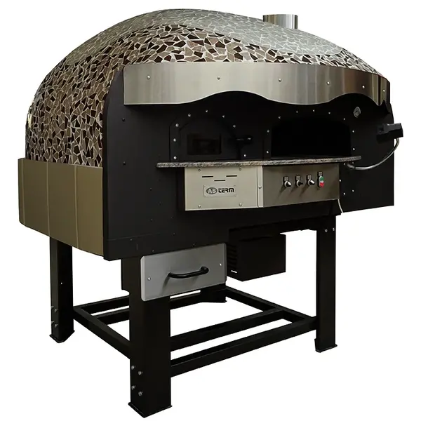 Roterende Pizzaoven | SERIE DRK (MOSAIC) | Hout | 9x Ø30cm | 230V | Div. Kleuren/Designs | Incl. Onderstel | 1960x2150x2050(h)mm