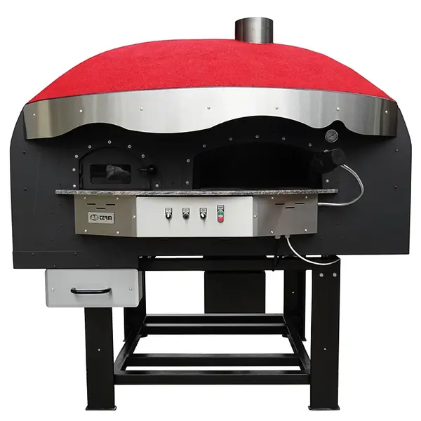 Roterende Pizzaoven | SERIE DRK (SILICONE) | Hout | 9x Ø30cm | Div. Kleuren | 230V | Incl. Onderstel | 1960x2150x2050(h)mm