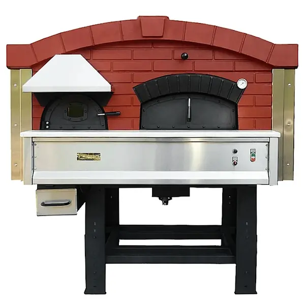 Roterende Pizzaoven | SERIE DR | Hout | 13x Ø30cm | 230V | Incl. Onderstel | 2250x2160x1880(h)mm