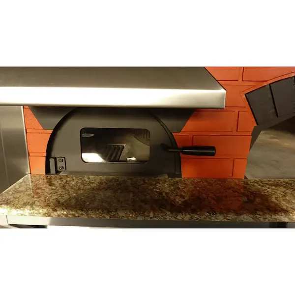 Pizzaoven | SERIE MIX-V | Gas/Hout | 13x Ø30cm | 30kW | 230V | Incl. Onderstel | 2250x2160x1880(h)mm