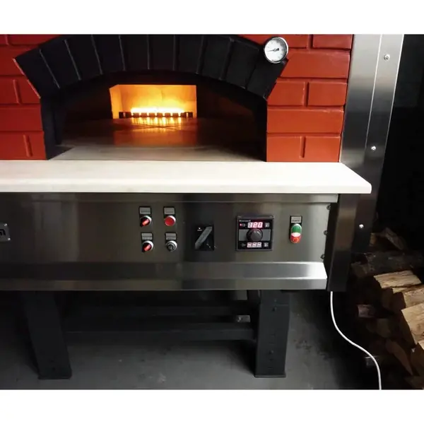 Roterende Pizzaoven | SERIE MIX-R | Gas/Hout | 9x Ø30cm | 26kW | 230V | Incl. Onderstel | 1900x2170x1880(h)mm
