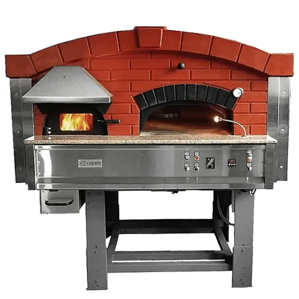 Roterende Pizzaoven | SERIE MIX-R | Gas/Hout | 9x Ø30cm | 26kW | 230V | Incl. Onderstel | 1900x2170x1880(h)mm