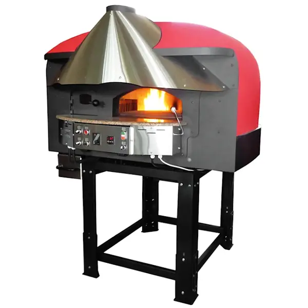 Roterende Pizzaoven | SERIE MIX-RK (SILICONE) | Gas/Hout | 4x Ø30cm | 22kW | 230V | Div. Kleuren | Incl. Onderstel | 1450x1520x1860(h)mm