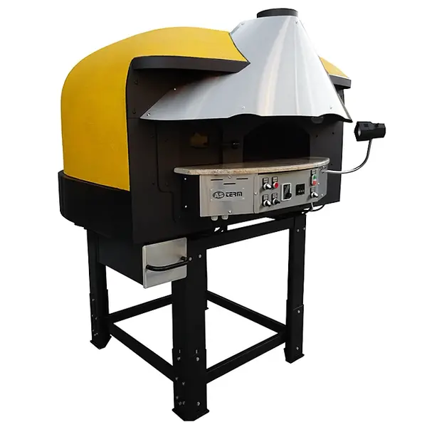 Roterende Pizzaoven | SERIE MIX-RK (SILICONE) | Gas/Hout | 4x Ø30cm | 22kW | 230V | Div. Kleuren | Incl. Onderstel | 1450x1520x1860(h)mm